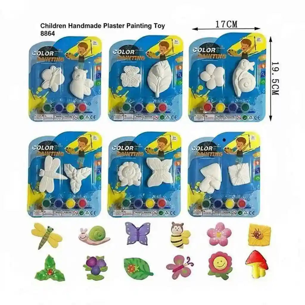 Plaster Mould Painting Kit for Kids – DIY Creative Craft Set | Pack of 2 - Kinder Kreato