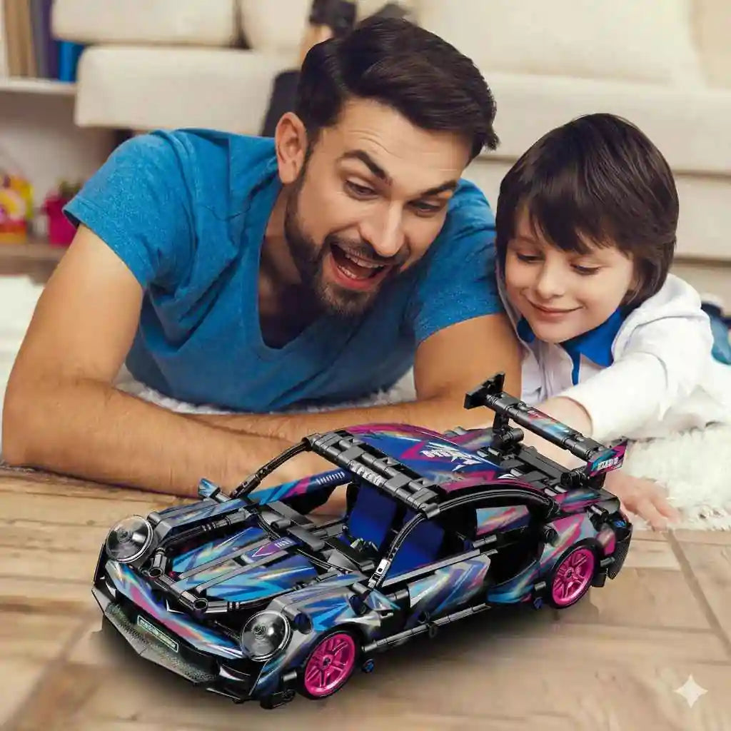 455-Piece Building Blocks Sports Car Toy | DIY Collectible Car Model Kit (1:18 Scale) - Kinder Kreato