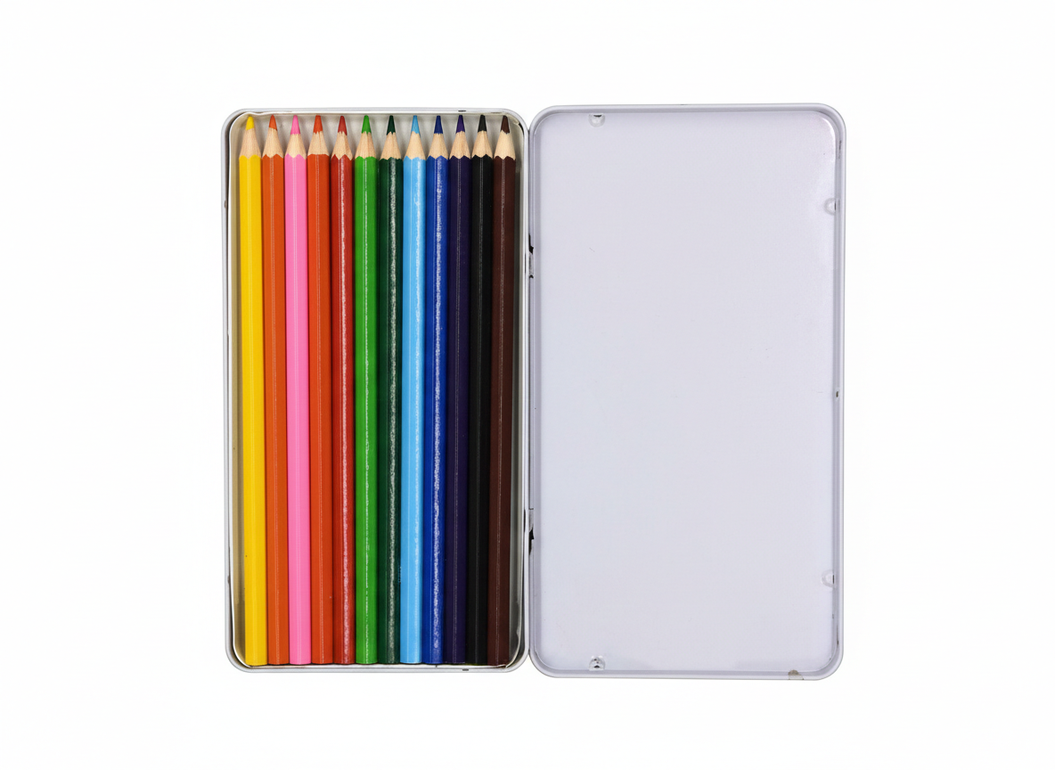 12-Piece Water-Soluble Colored Pencils Set – Professional Coloring Pencils in Metal Tin