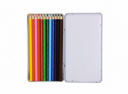 12-Piece Water-Soluble Colored Pencils Set – Professional Coloring Pencils in Metal Tin