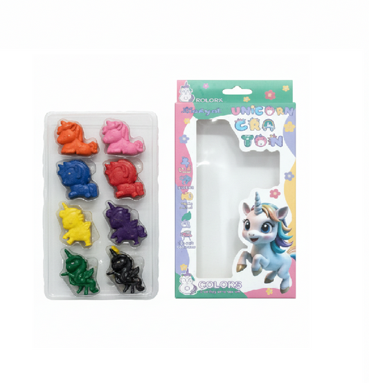 Unicorn Crayons – 8 Smooth, Easy-Grip Colors - Kinder Kreato