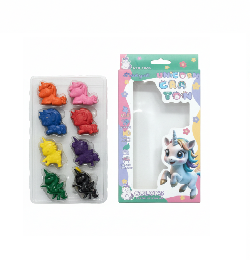 Unicorn Crayons – 8 Smooth, Easy-Grip Colors - Kinder Kreato