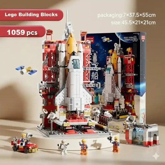 1059 Pcs Space Shuttle Rocket Building Blocks Toy | Large Rocket with Astronaut Minifigures - Kinder Kreato