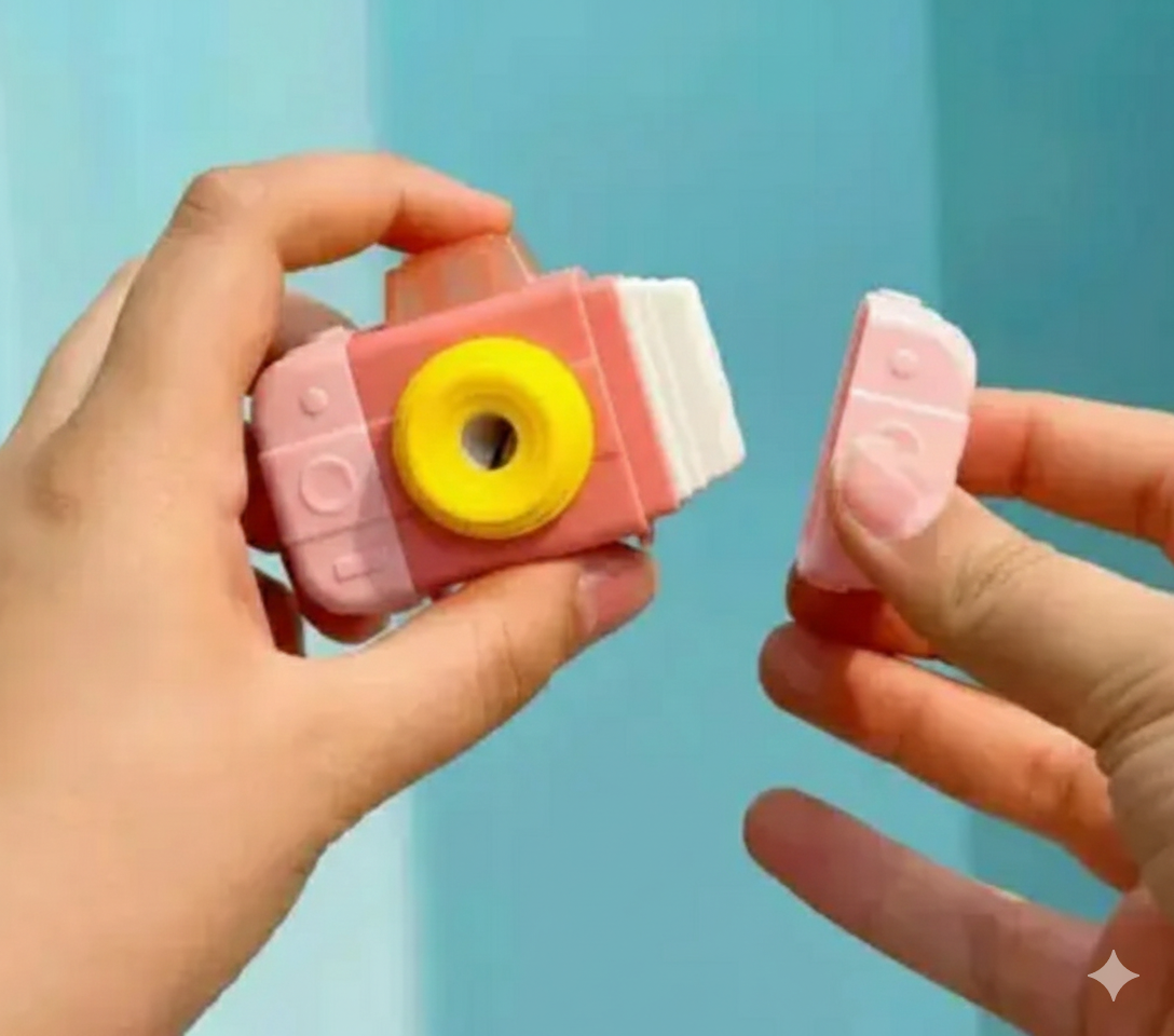 Yalong 3-in-1 Camera Sharpener with Eraser & Duster - Kinder Kreato