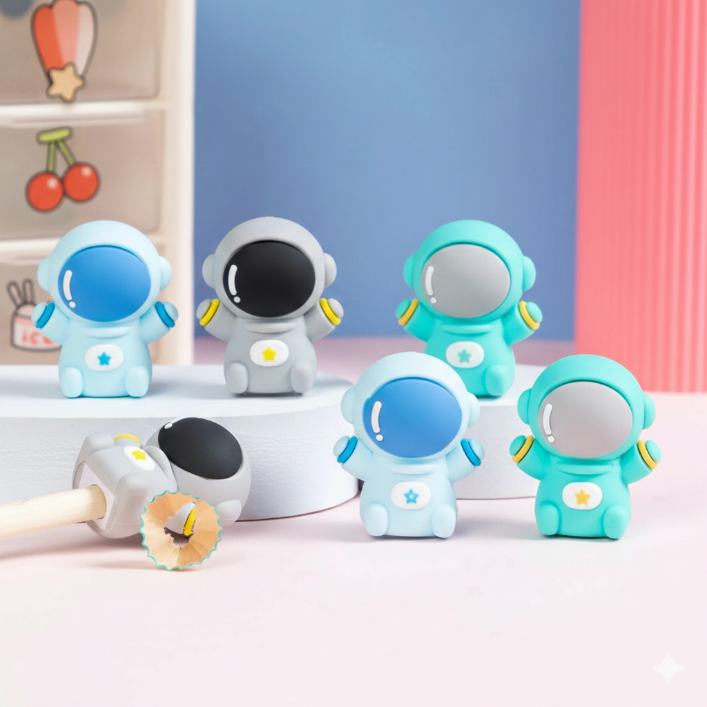 Pair of Astronaut Fancy Pencil Sharpeners