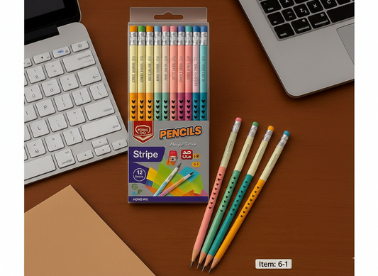 Premium Quality HB Pencils – Pack of 12 | Heart design