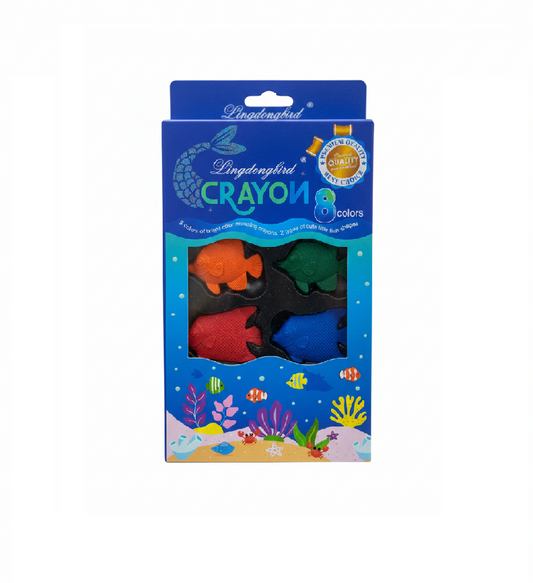 Fish Crayons – 8 Smooth, Easy-Grip Colors - Kinder Kreato