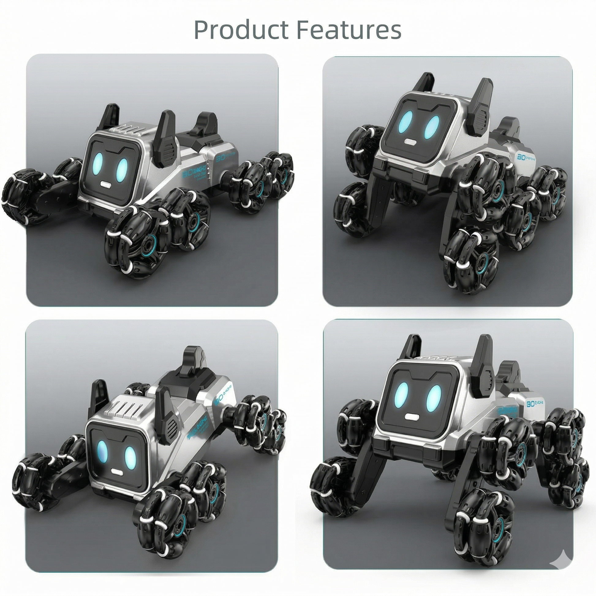 2.4GHz RC 8-Wheels Stunt Robot Dog