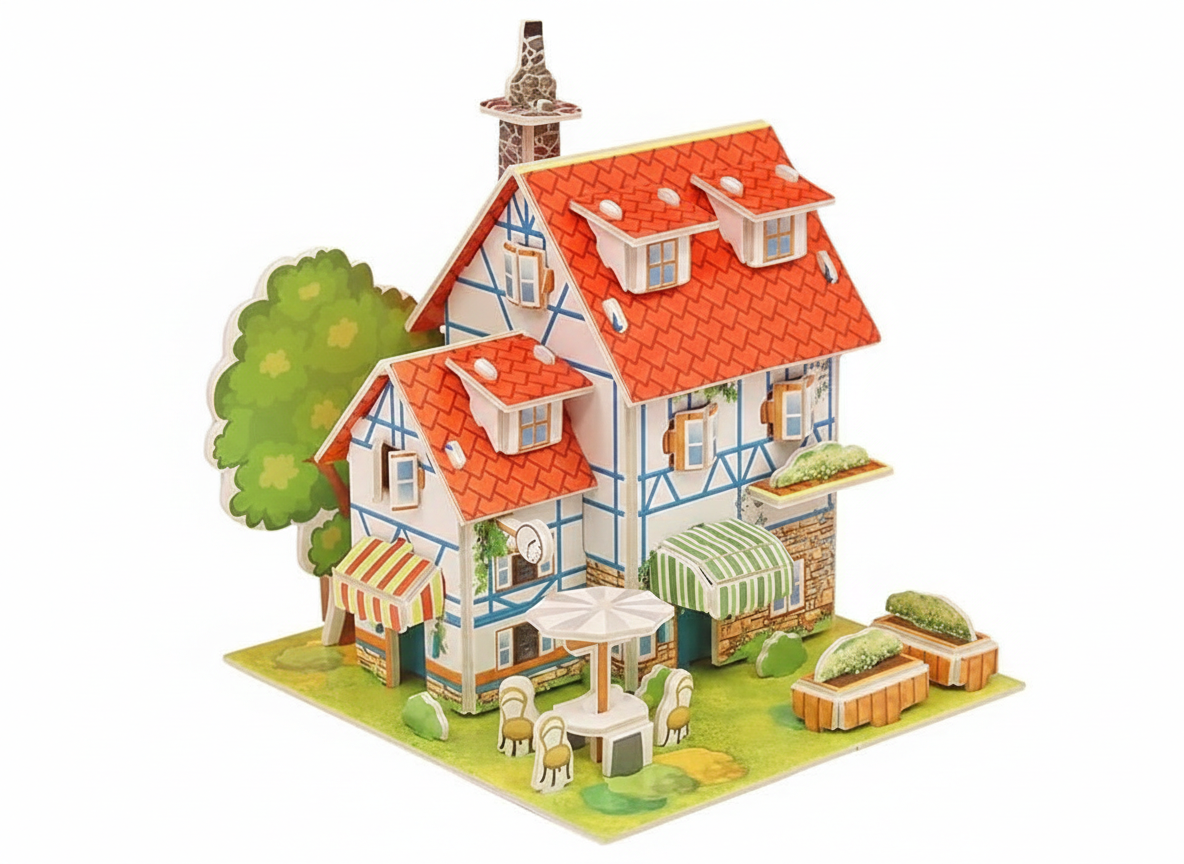 3D DIY Puzzle Model House – Paper Jigsaw Building Kit for Kids | Educational Early Learning Toy