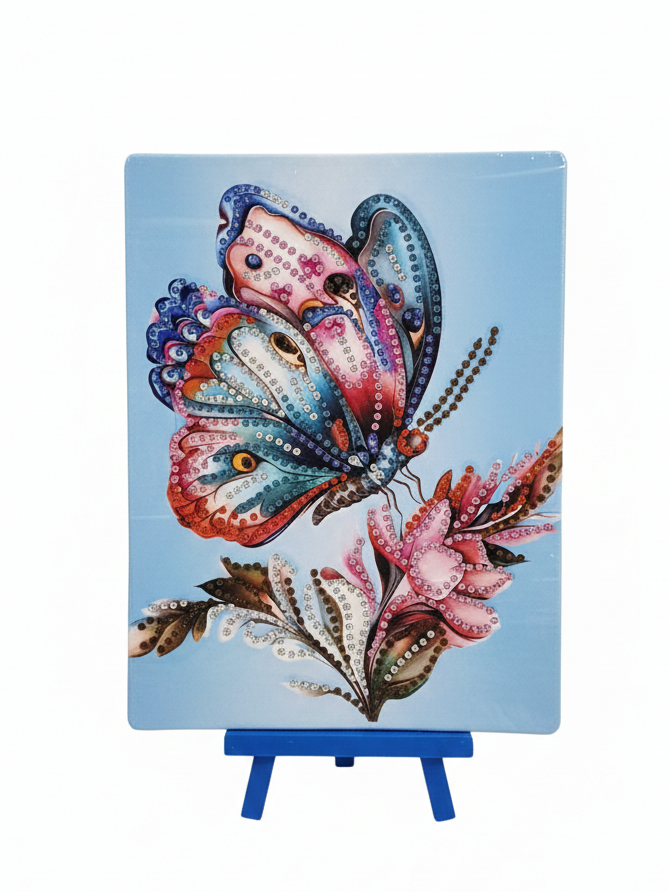 5D Crystal Diamond Painting Kit | Butterfly Flower - Kinder Kreato