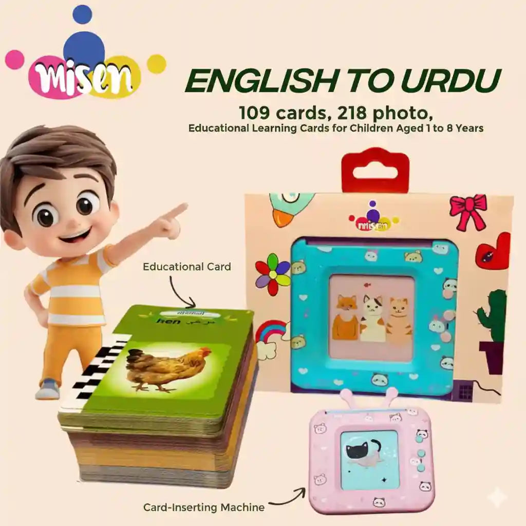 Misen Talking Flash Cards Learning Toy – Educational Flashcard Reader for Kids Age 2–6 | Early Learning Speech & Sound Device for Toddlers - Kinder Kreato