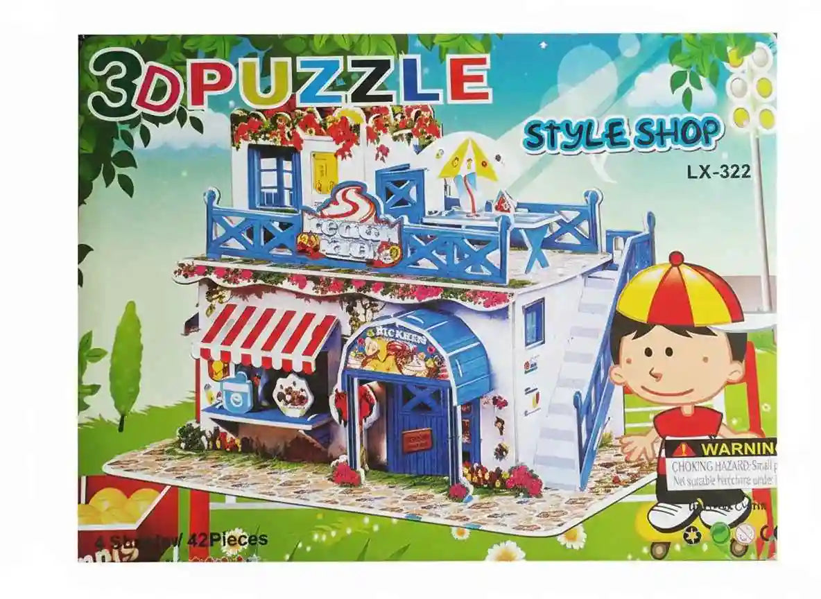3D DIY Puzzle Model House – Paper Jigsaw Building Kit - Kinder Kreato