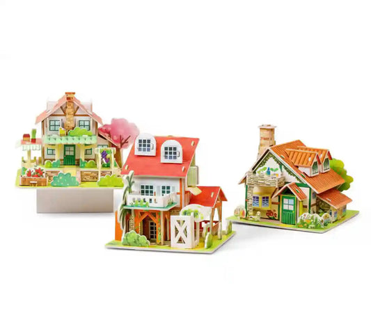 3D DIY Puzzle Model House – Paper Jigsaw Building Kit - Kinder Kreato