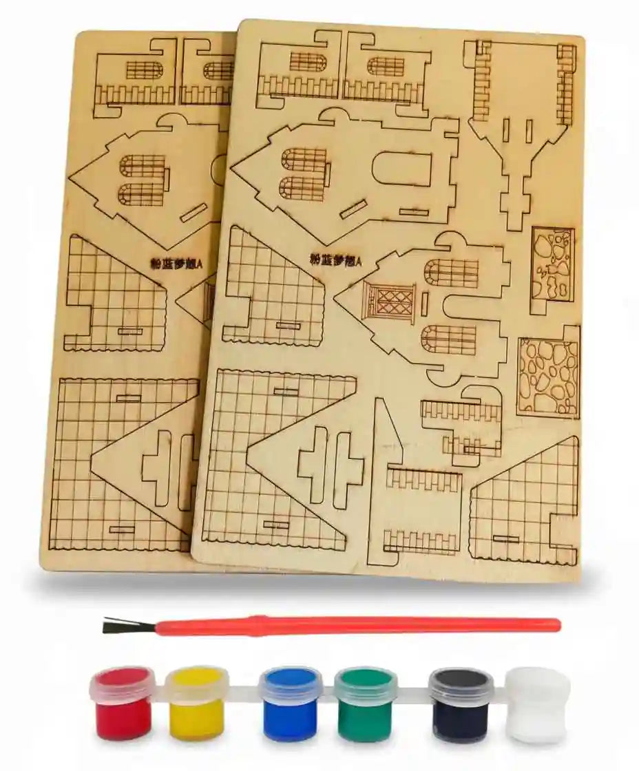 Wooden Puzzle Painting Kit for Kids – DIY Color & Learn Educational Puzzle Toy - Kinder Kreato