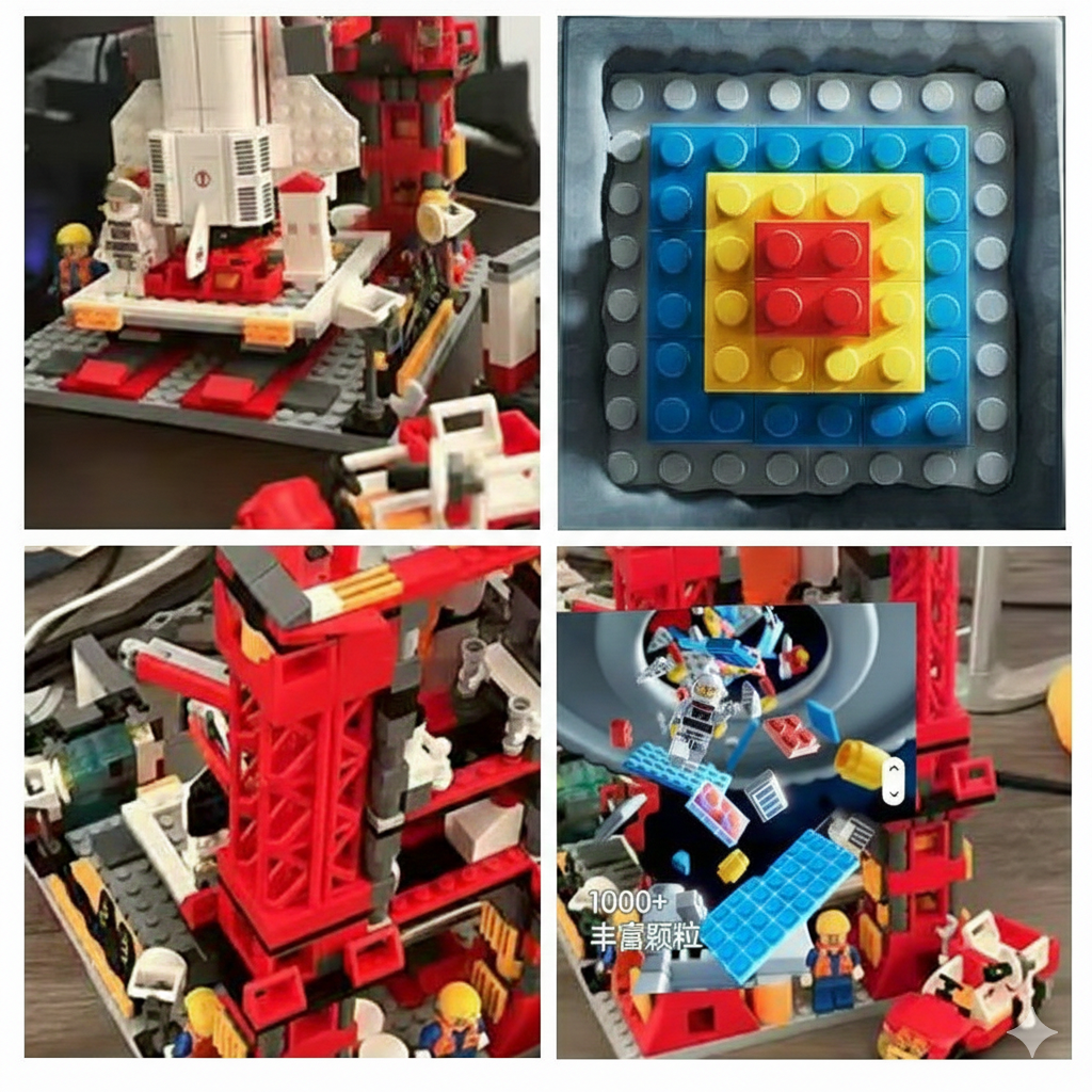 1059 Pcs Space Shuttle Rocket Building Blocks Toy | Large Rocket with Astronaut Minifigures