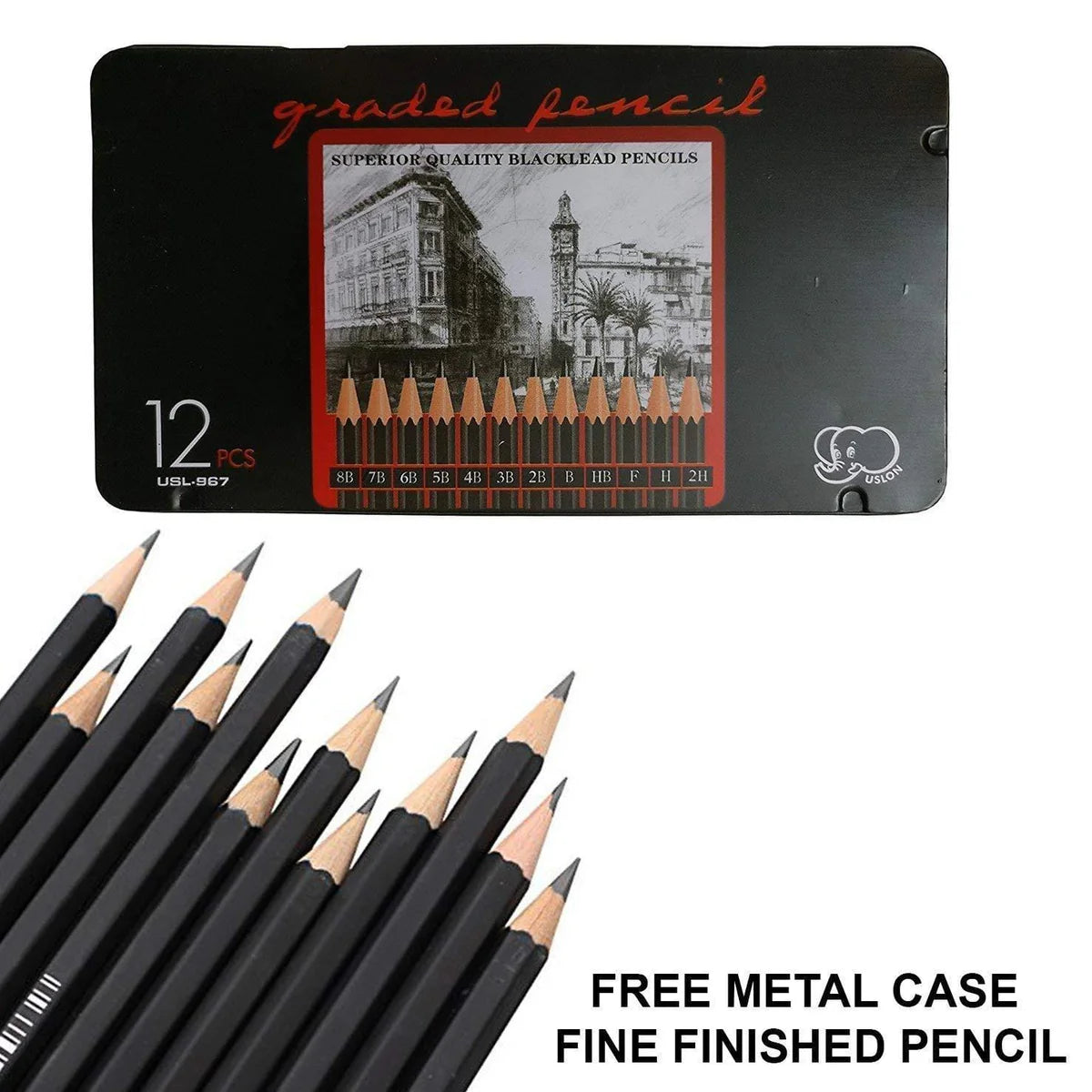 Graphic Art Sketch Pencil Set – Pack of 12 | Tin Box