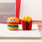 Pair of Burger &amp; Fries Fancy Pencil Sharpeners