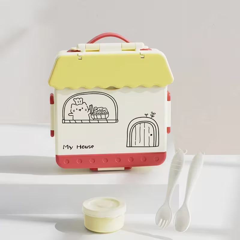 House-Shaped Lunch Box – 900ml Leakproof Microwave-BPA Free Lunch Box - Kinder Kreato