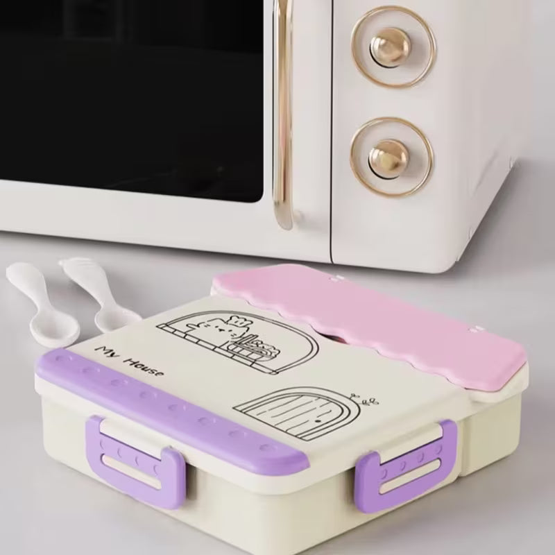 House-Shaped Lunch Box – 900ml Leakproof Microwave-BPA Free Lunch Box - Kinder Kreato