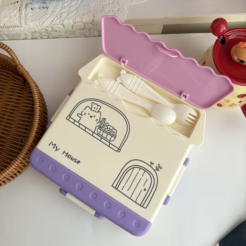 House-Shaped Lunch Box – 900ml Leakproof Microwave-BPA Free Lunch Box - Kinder Kreato