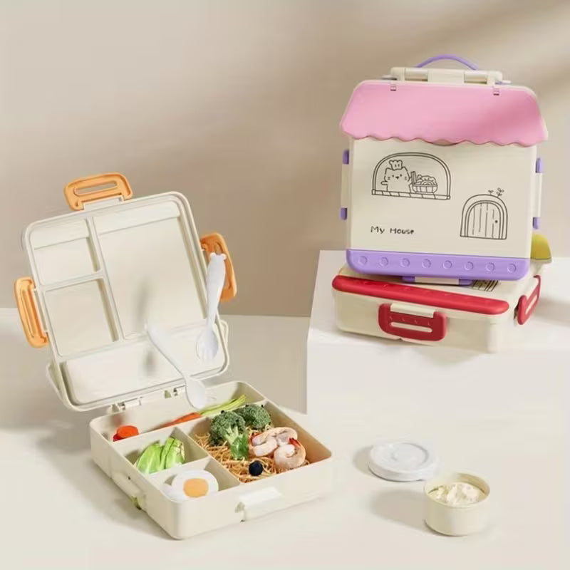 House-Shaped Lunch Box – 900ml Leakproof Microwave-BPA Free Lunch Box - Kinder Kreato