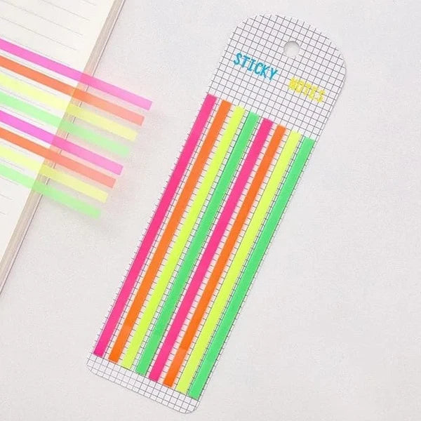 Rainbow Long Translucent Highlighter - Sticky Notes - Kinder Kreato
