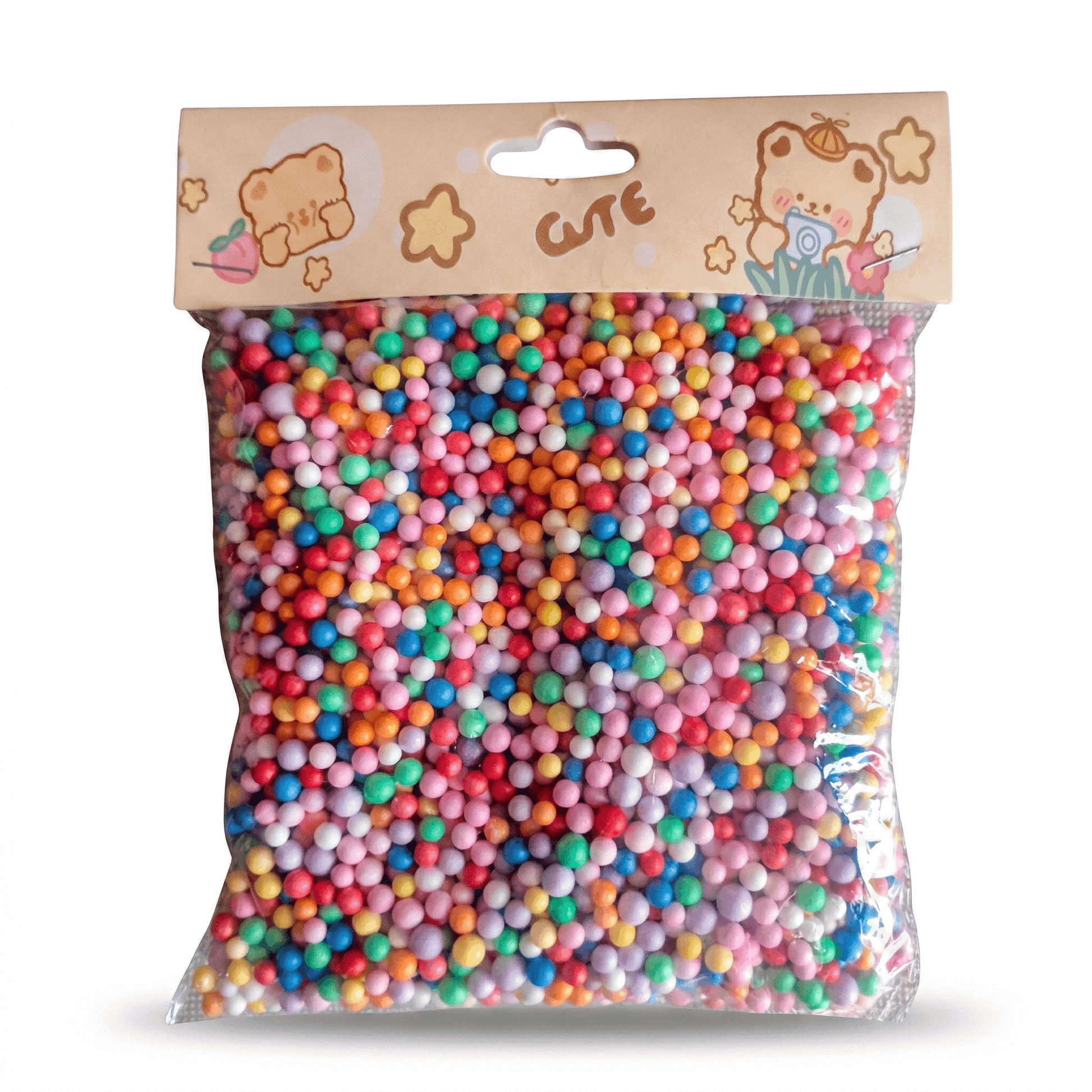 Multicolor Foam Balls Beads - Bright Colors - Kinder Kreato