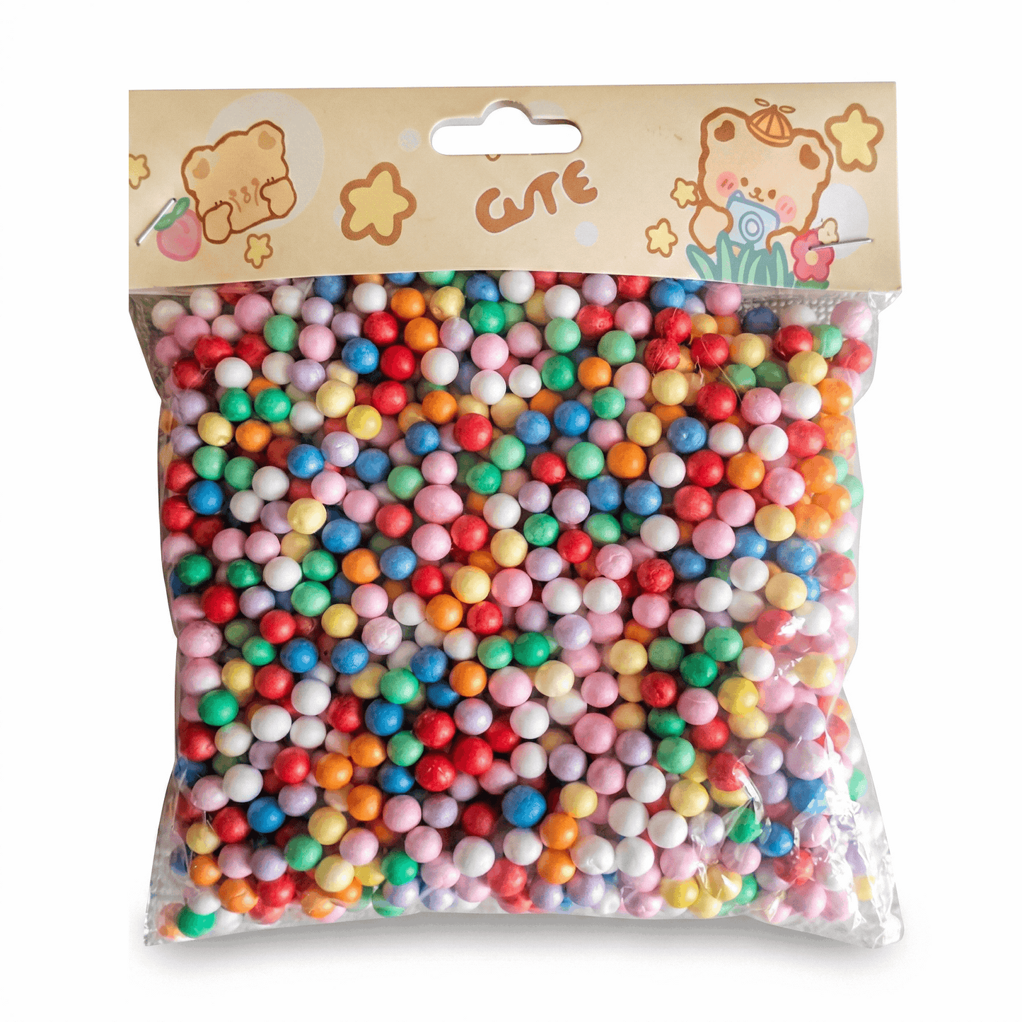 Multicolor Foam Balls Beads - Bright Colors - Kinder Kreato