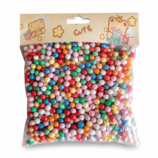 Multicolor Foam Balls Beads - Bright Colors - Kinder Kreato