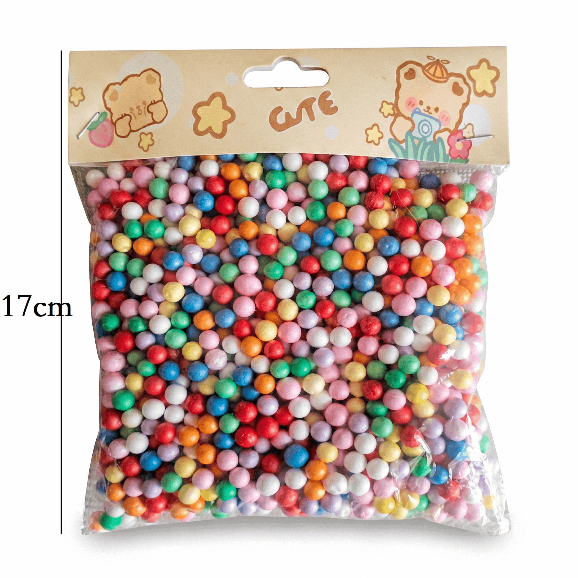 Multicolor Foam Balls Beads - Bright Colors - Kinder Kreato