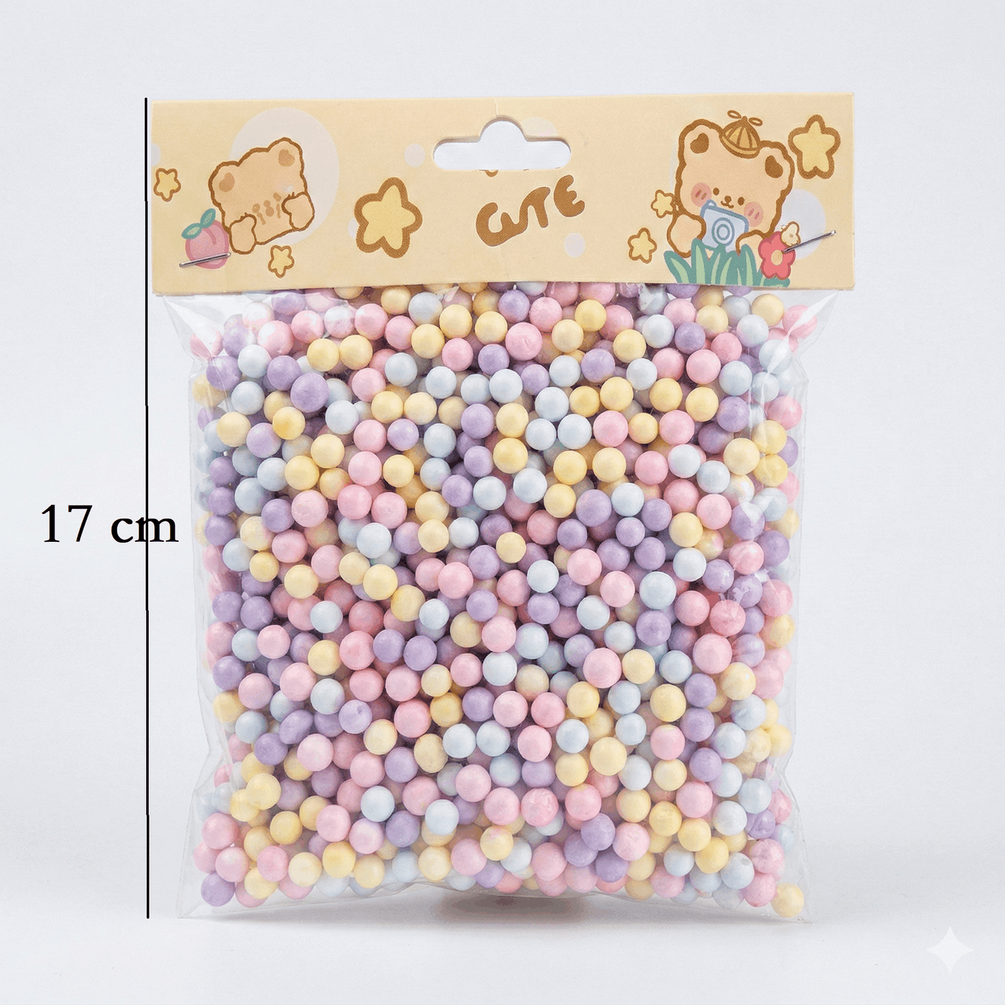 Multicolor Foam Balls Beads - Pastel Colors - Kinder Kreato