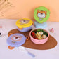 Stainless Steel Double Layer Cute Animal Round Lunch Box