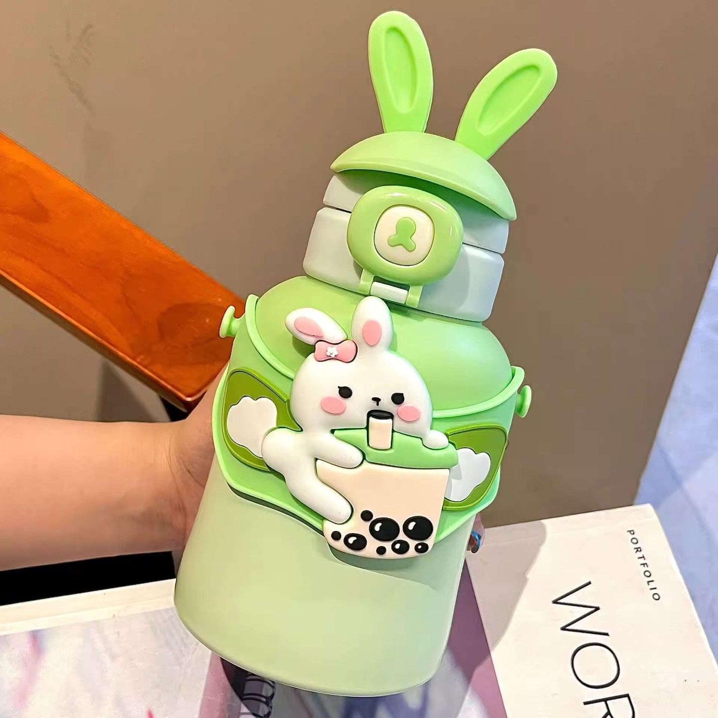 Rabbit Kids Thermos Cup – 500ml Stainless Steel Insulated Bottle - Kinder Kreato