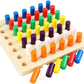 Educational Colour Cognition Sorting & Stacking Wooden Peg Board - Kinder Kreato