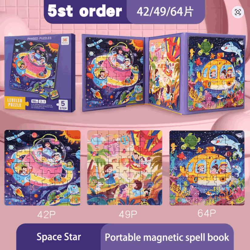 Set of 5 Magnetic Puzzle Books - Kinder Kreato