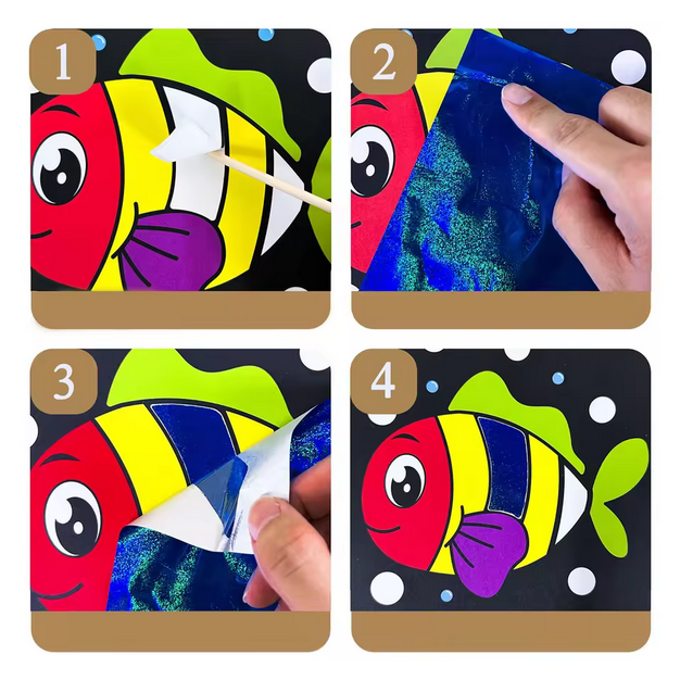 Foil Art For Kids – 2-in-1 Creative Craft Set - Kinder Kreato