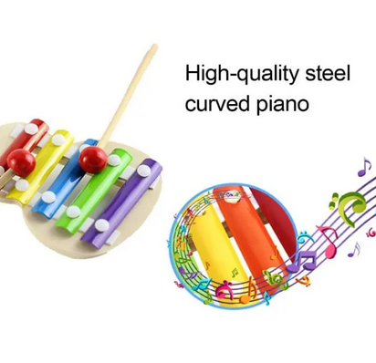Wooden Xylophone Guitar Shaped Musical Toy - Kinder Kreato