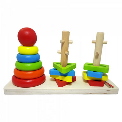 Set of Column - Rainbow Tower - three column - 18 Pcs - Kinder Kreato