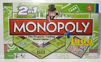 2 in 1 Monopoly Property Trading + Ludo Board Game - Kinder Kreato