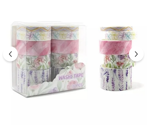 Washi Tape Set – 10 Rolls Pastels (2m Each)