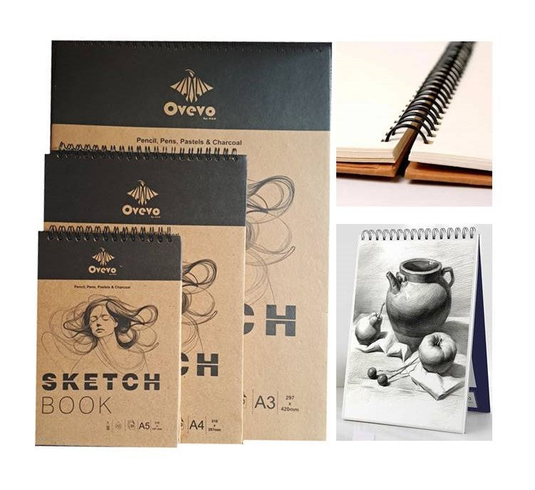Premium Quality A3/A4/A5 Spiral Sketch Book – Hard Bound Drawing & Watercolor Pad