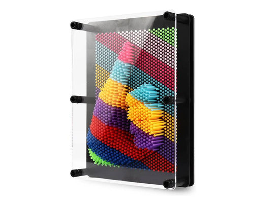3D Pin Art Board Toy – Large 6x8 Inch Colorful Plastic Board