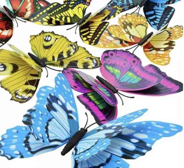 12PCS 3D PVC Butterfly Wall Stickers – Magnetic Decoration