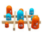 Wooden Emoji Tic Tac Toe Tache Board Game - Kinder Kreato