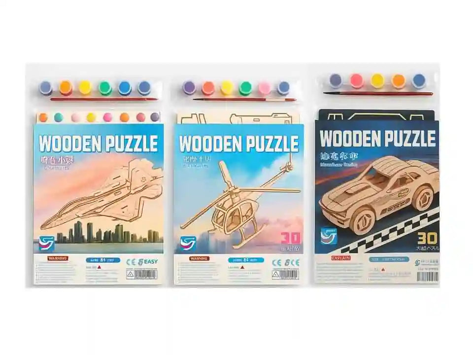 Wooden Puzzle Painting Kit for Kids – DIY Color & Learn Educational Puzzle Toy - Kinder Kreato