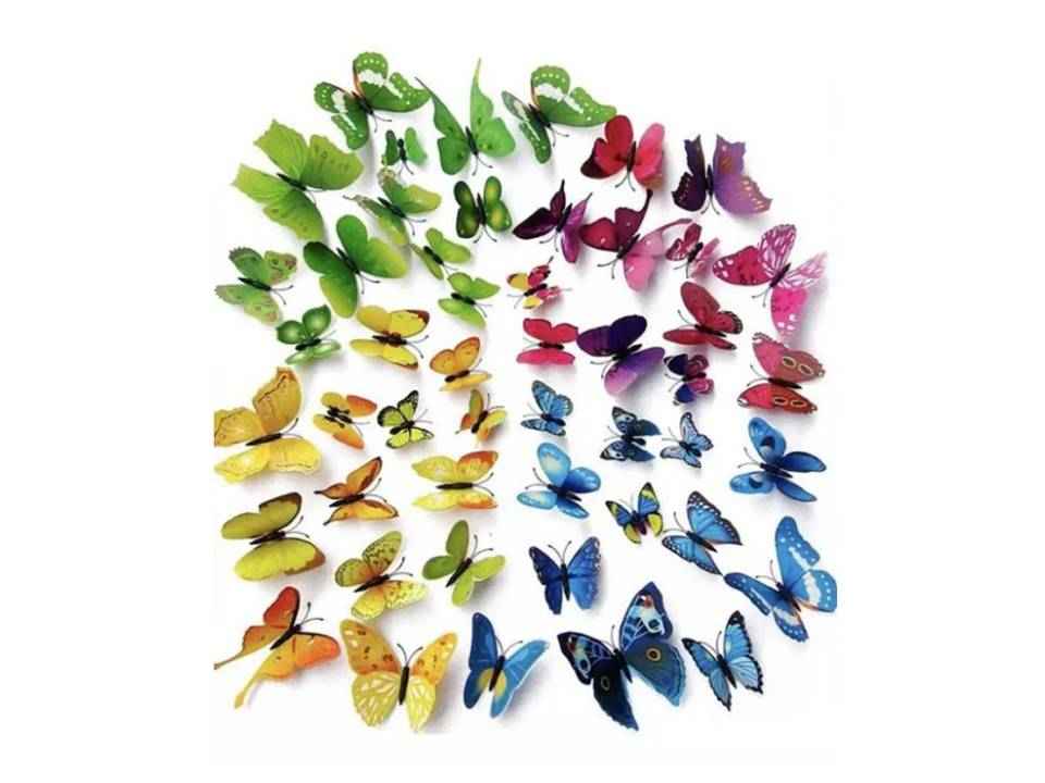 12PCS 3D PVC Butterfly Wall Stickers – Magnetic Decoration
