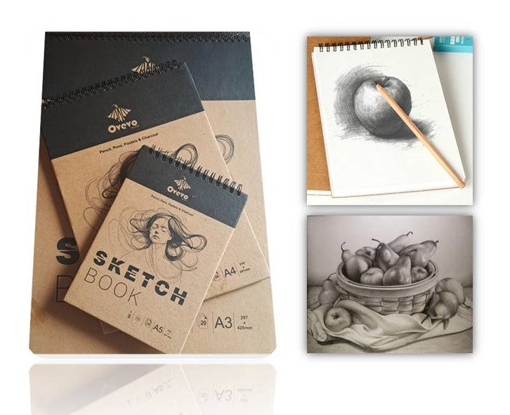 Premium Quality A3/A4/A5 Spiral Sketch Book – Hard Bound Drawing & Watercolor Pad