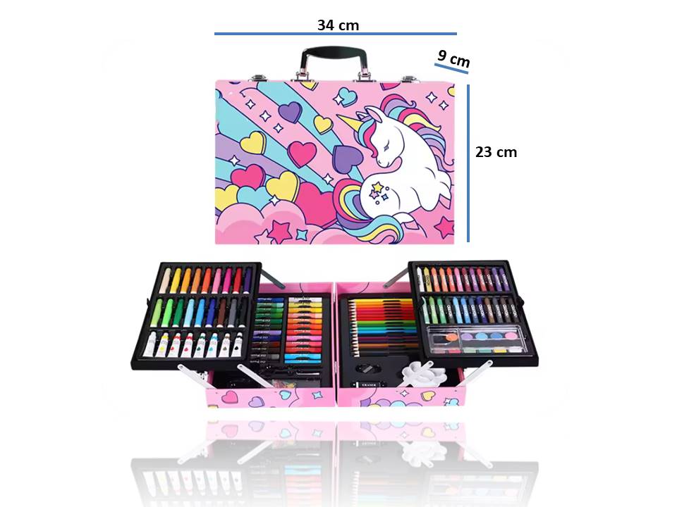 135 Pcs Kids Coloring Gift Box – Complete Drawing Art Set with Crayons, Color Pencils, Oil Pastels, Watercolors & More