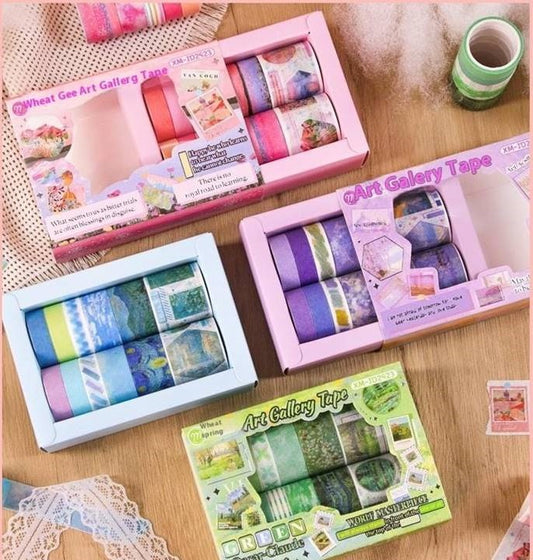 Premium Washi Tape Set – Art Gallery Collection | Decorative Tapes for Journaling - Kinder Kreato