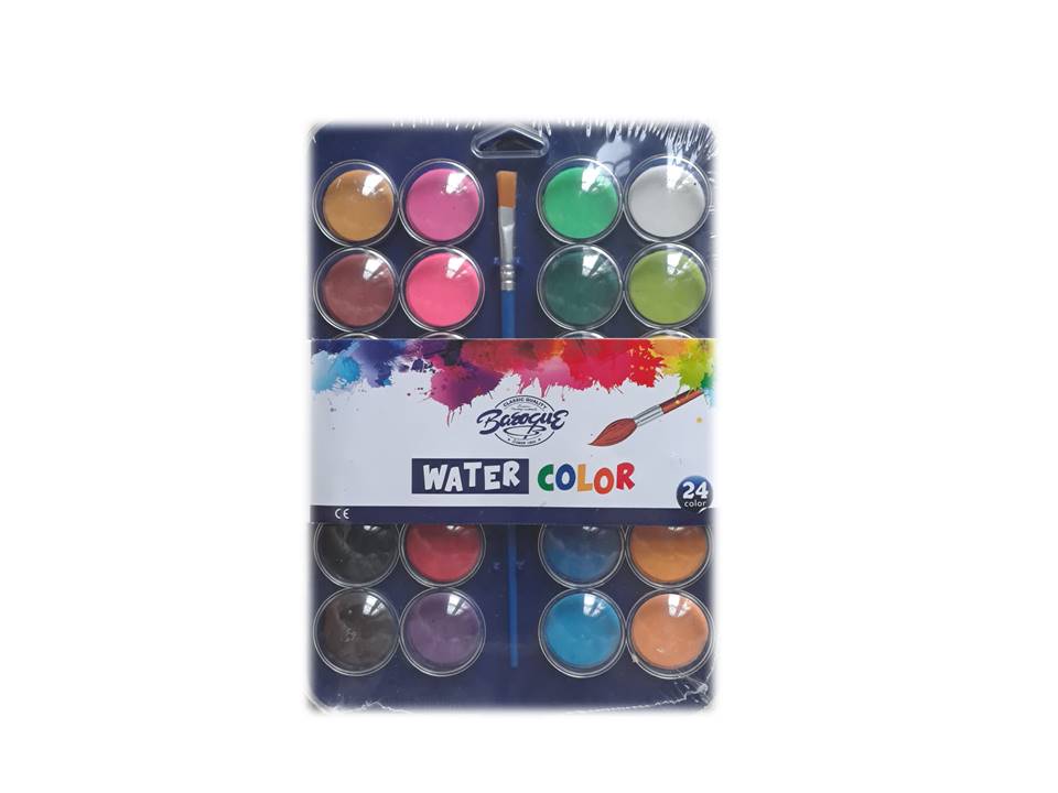 Baroque 12/24 Colors Watercolor Set – Washable, High Quality Paints for Kids & Artists